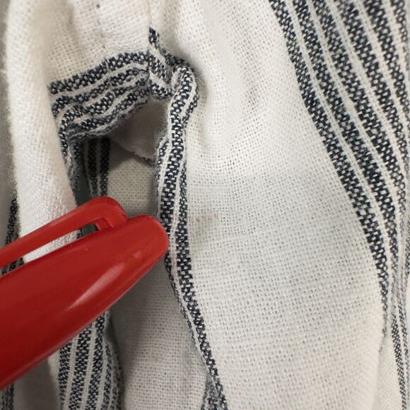 Orvis Striped Linen Blend Long Sleeve Button Up Shirt Womens Large Beach Preppy - Picture 6 of 16